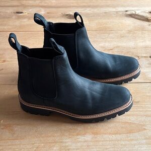 NISOLO Go-To Lug Black Leather Chelsea Boots